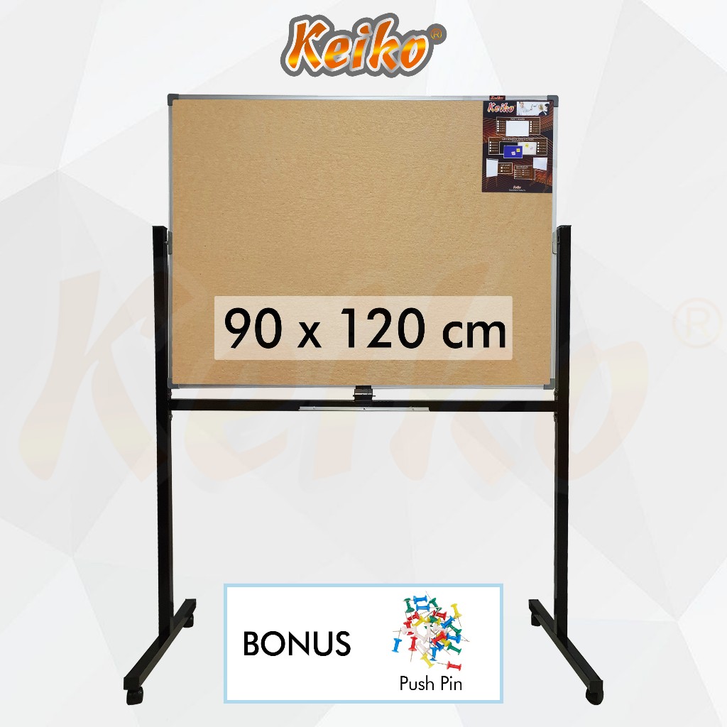 

Softboard / Cork Board / Pin Board / Papan Pengumuman / Mading Standing Polos Keiko 90 x 120 cm