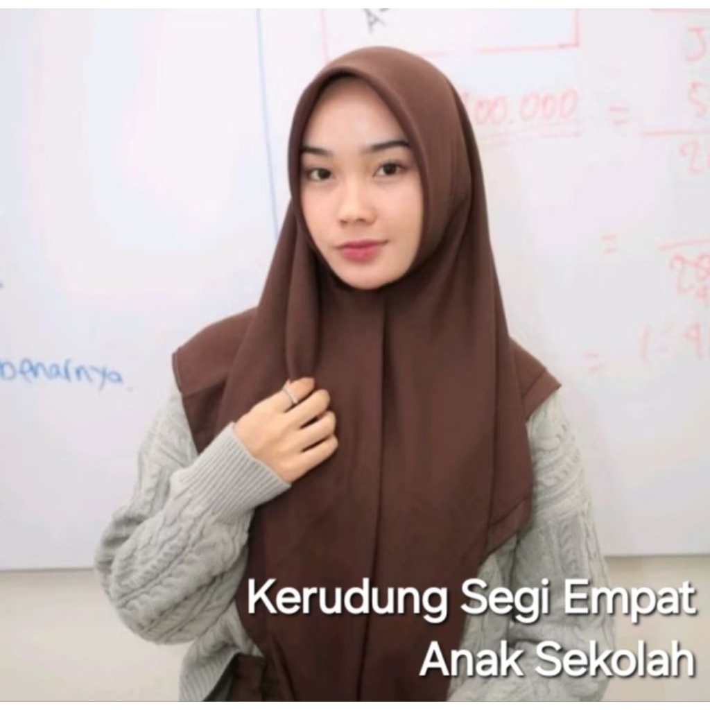 MURAH Kerudung Segi Empat Polos Warna Anak Sekolah Jilbab Segi Empat Polos Anak Sekolah Kerudung Seg