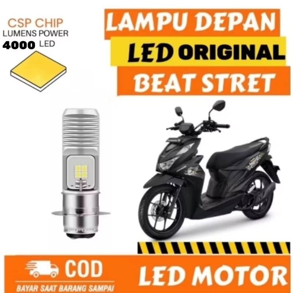 LAMPU DEPAN MOTOR LED HONDA BEAT KARBU/ESP/FI SUPER TERANG ORIGINAL H6