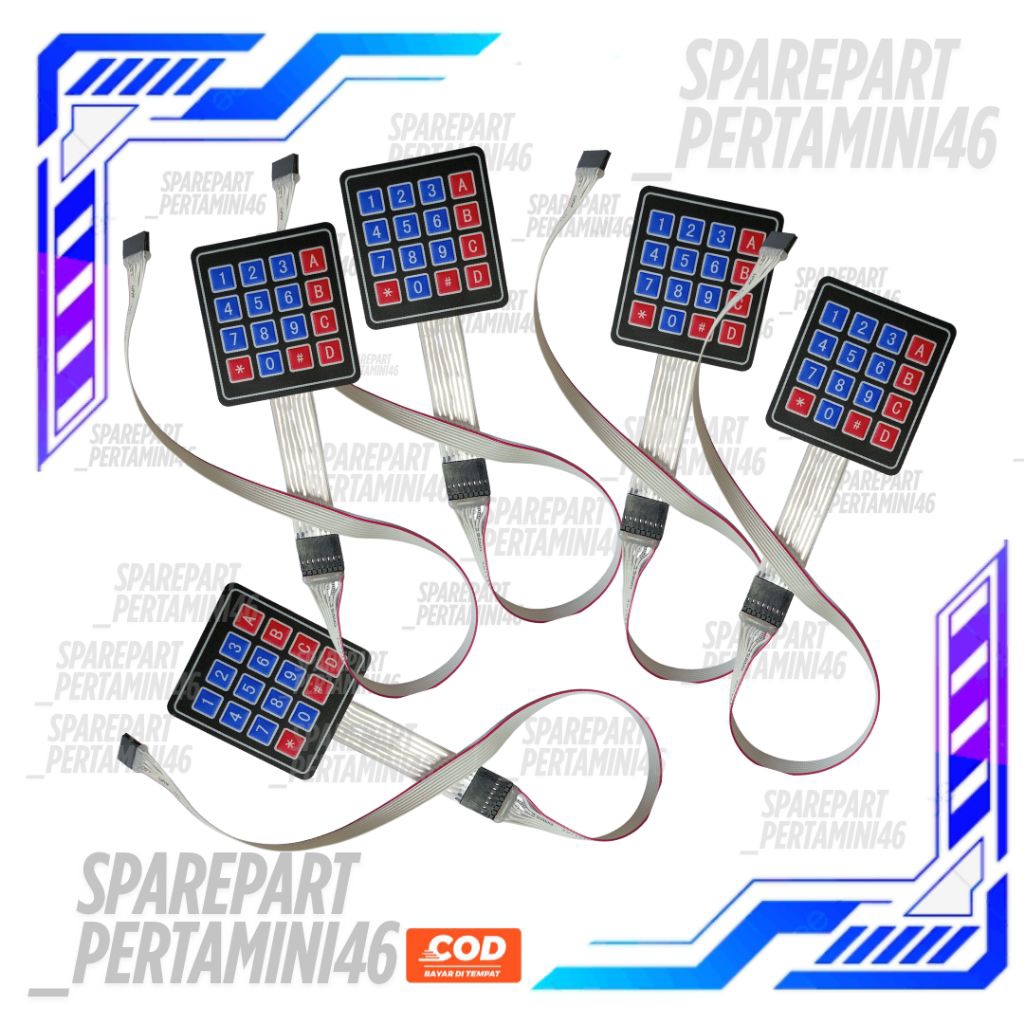 Paket Super Hemat - 1 pcs - 5 pcs Keypad / Tombol Pom Mini Digital + Kabel Keypad Perpanjangan Spare