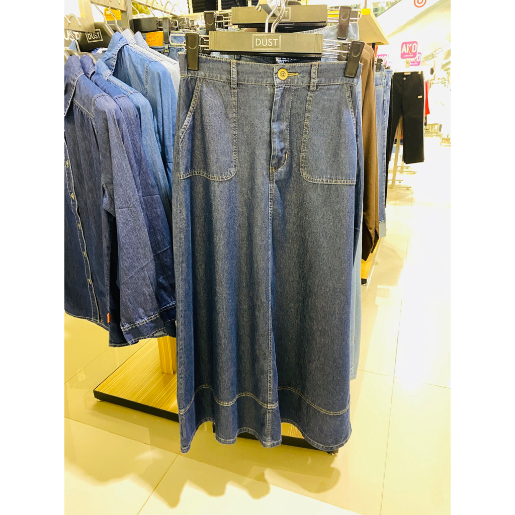 rok dust bahan soft jeans jatuh ori matahari