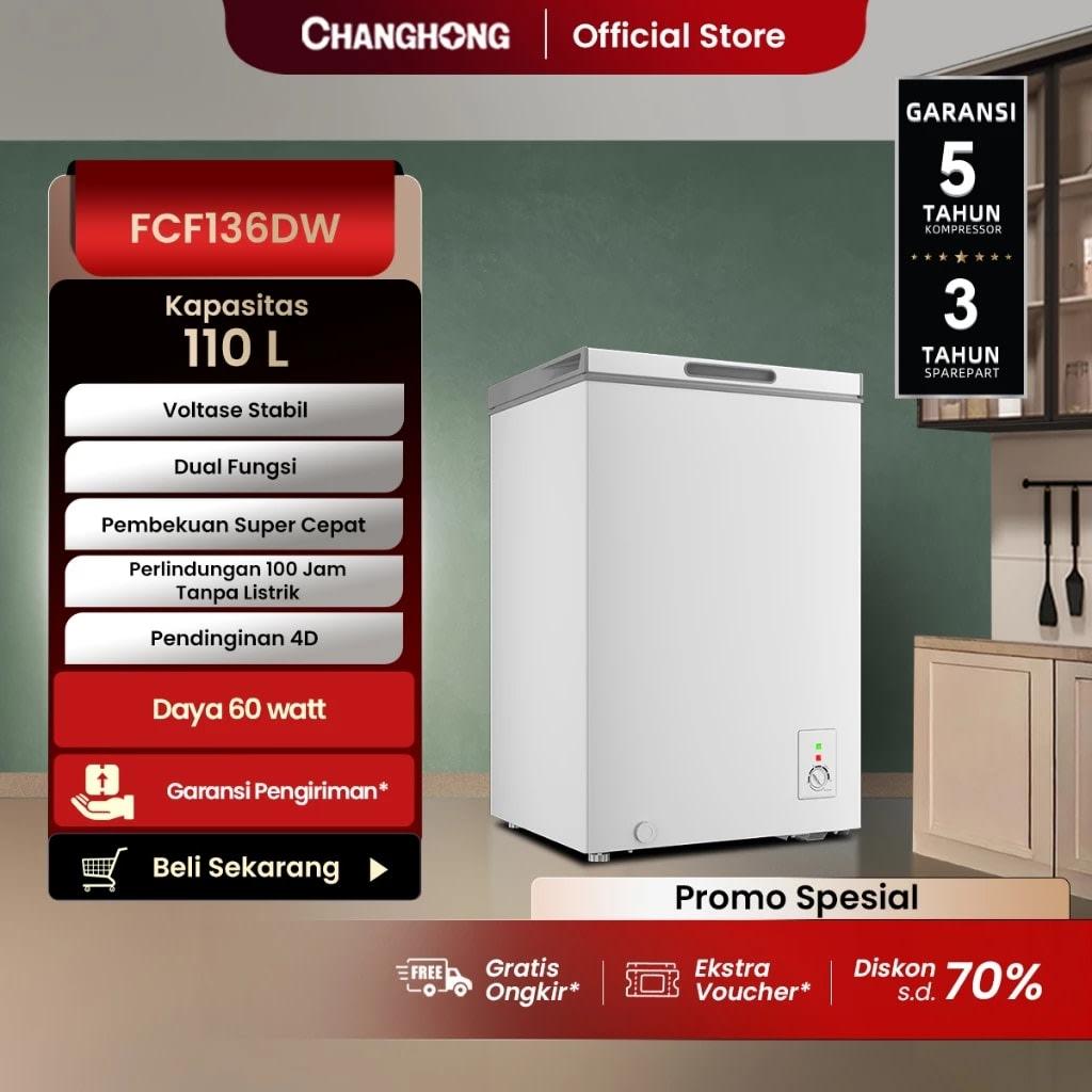 CHEST FREEZER BOX CHANGHONG FCF-136DW 110  LITER 100 WATT