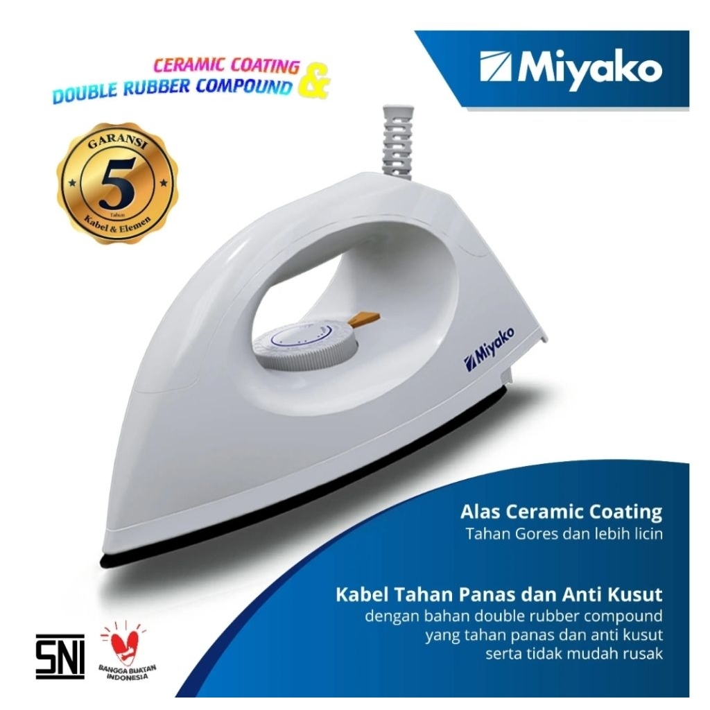 Setrika Listrik Miyako EI-1009M Warna Putih