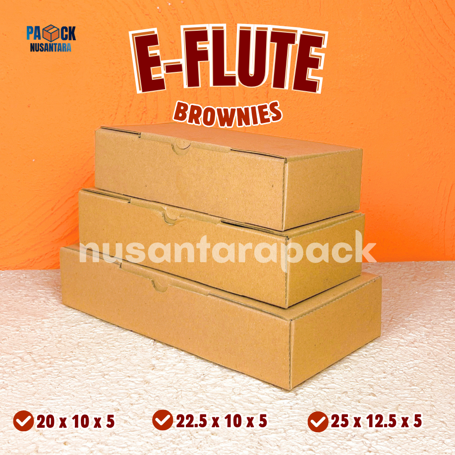 

E-flute Brownies Polos Window Box Coklat Kemasan Kue Packaging Hampers 20x10x5 22.5x10x5 25x12.5x5cm