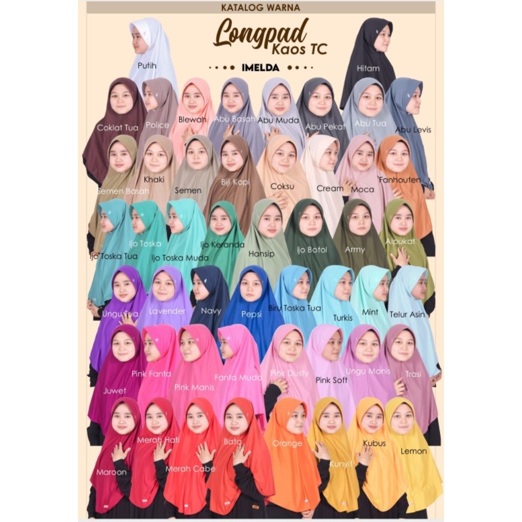 Hijab Longpad Antem Imelda | ukuran XL