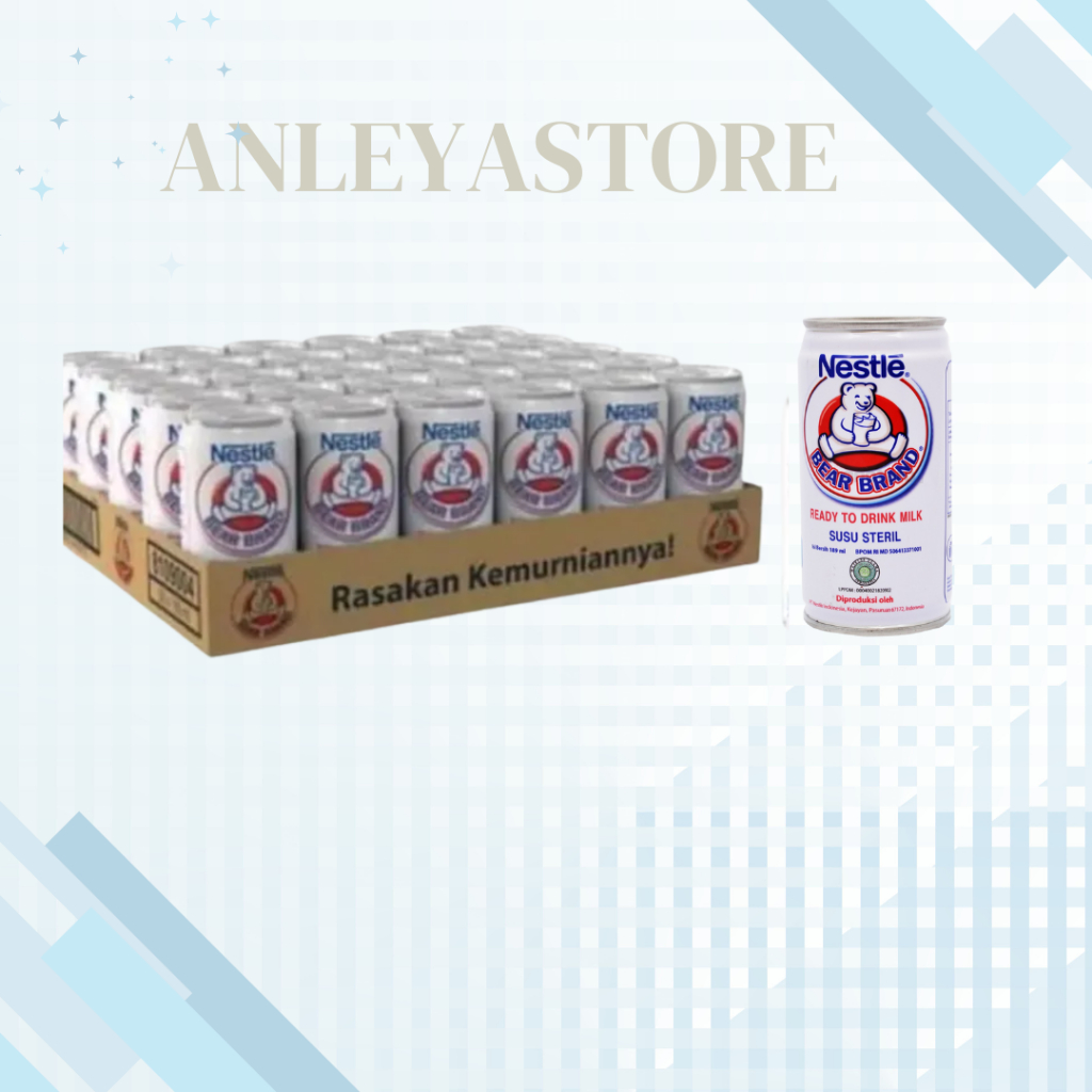 

1 DUS Isi 30 Susu Steril Bear Brand Kaleng 189ml - Kemasan Besar