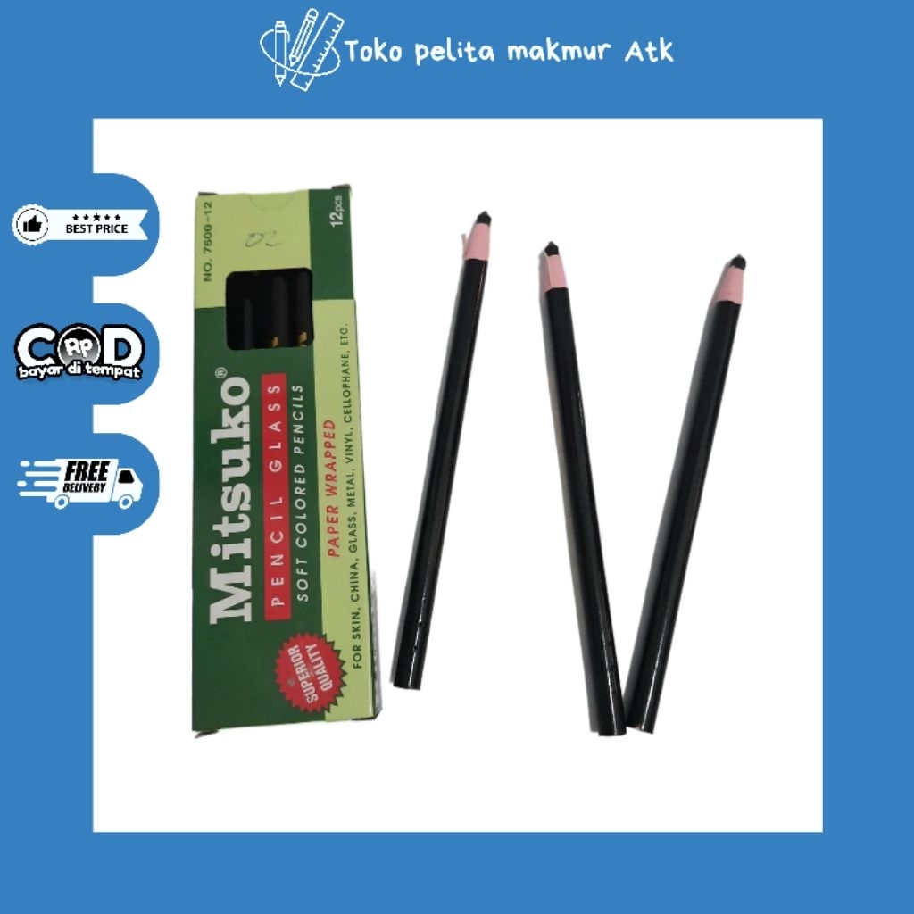 

PENSIL GLASS MITSUKO HITAM (1 pack isi 12 pcs)