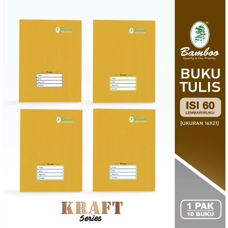 

Buku Tulis Kwarto BAMBOO 40 & 60 KRAFT (10pc)