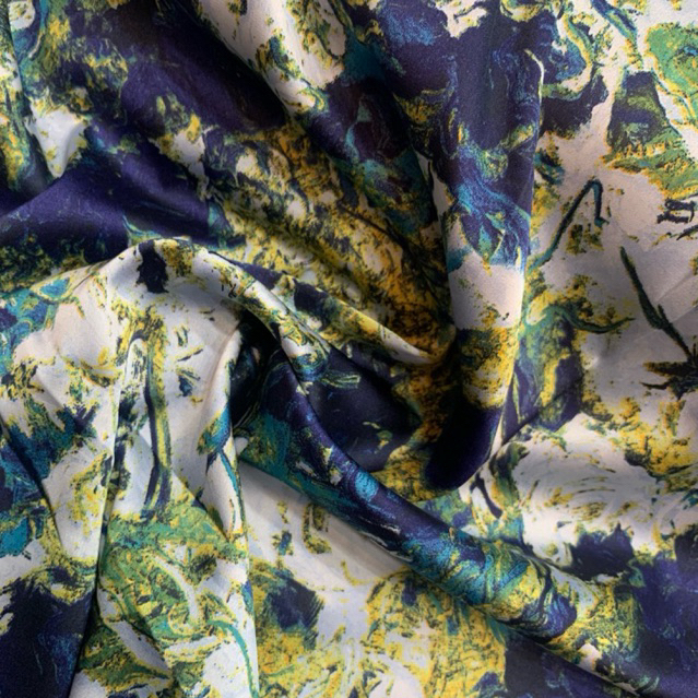 Silly Armani Motif Abstrak / Satin Motif Silk Motif / Armani Silk Motif Abstrak / Bahan Jatuh Lembut