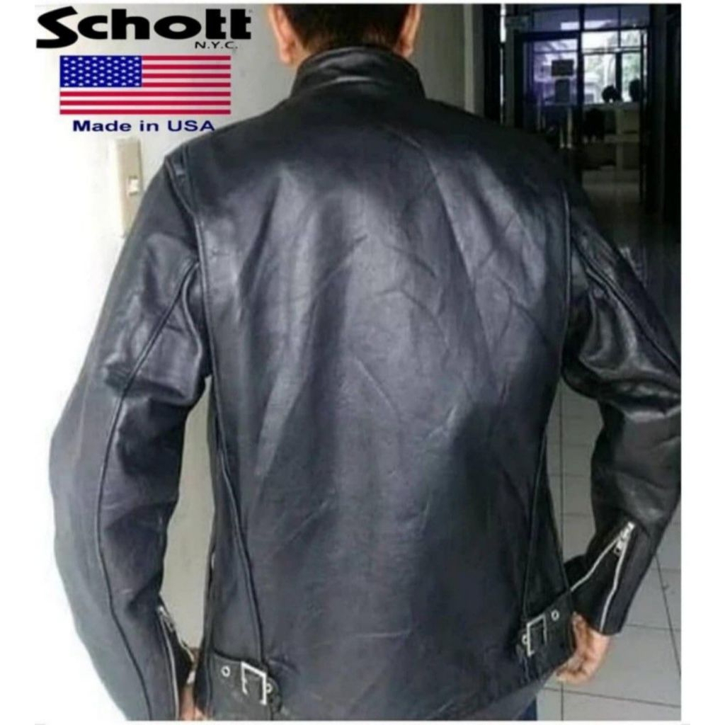 Schott 641 Caferacer Leather Biker Jacket X Jaket Kulit Avirex Harley Davidson Vanson RBC