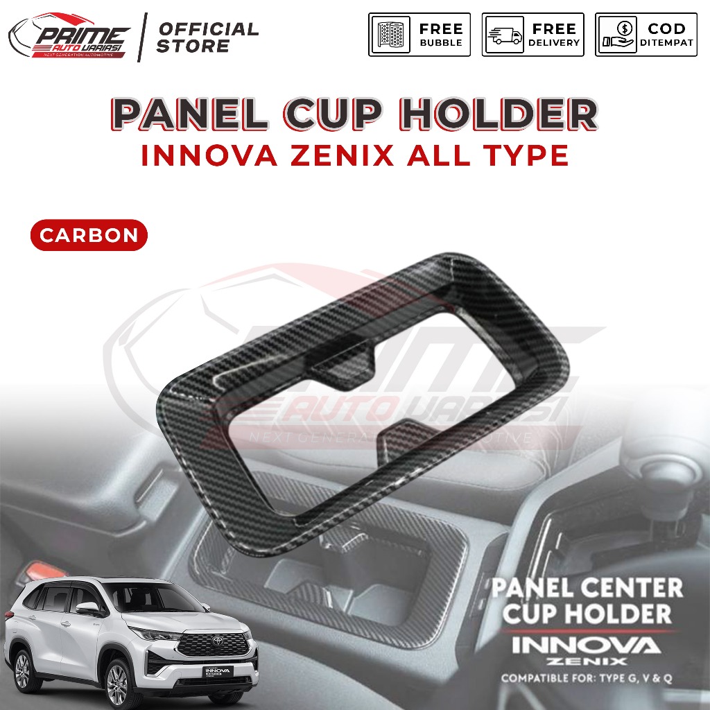 Panel Cup Holder Innova Zenix - Cover Panel Cup Holder Tengah Zenix - Carbon