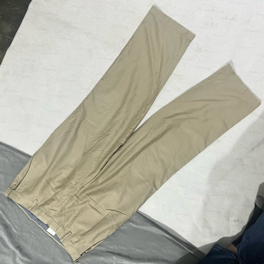 Celana Chino linen Coklat susu Second Original