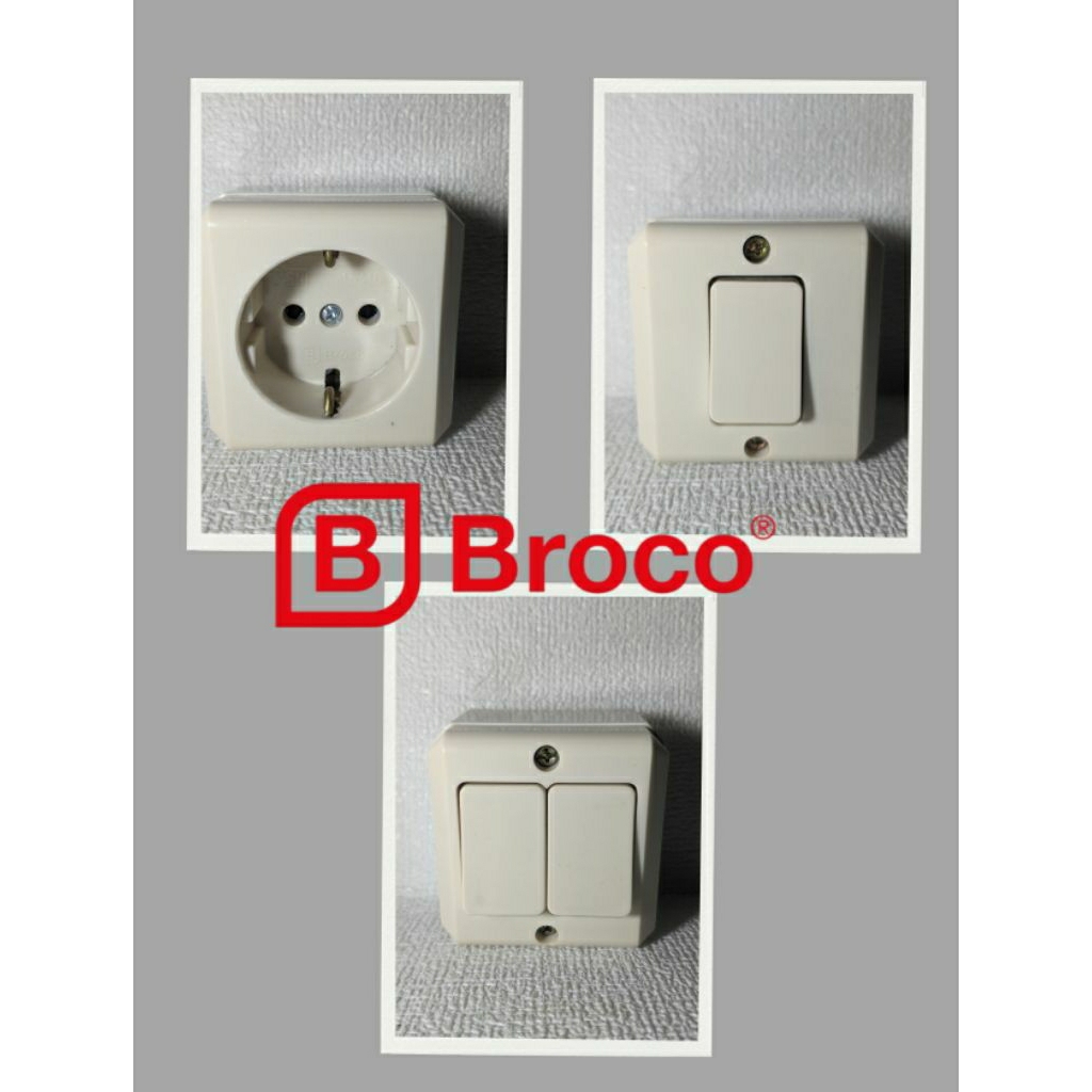 Saklar Stop Kontak Broco Timbul | Saklar 1 Tombol 2 Tombol & Stop Kontak Dinding"