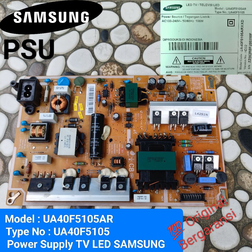PSU / Power Supply TV SAMSUNG Model : UA40F5105AR Type : UA40F5105 40F5105 , 5105 Sparepart Untuk Pe