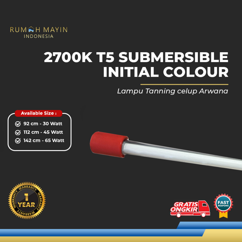 (KHUSUS INSTANT) MAYIN Lampu TANNING celup submersible T5 MAYIN 2700K Aquarium ikan Arowana / Arwana