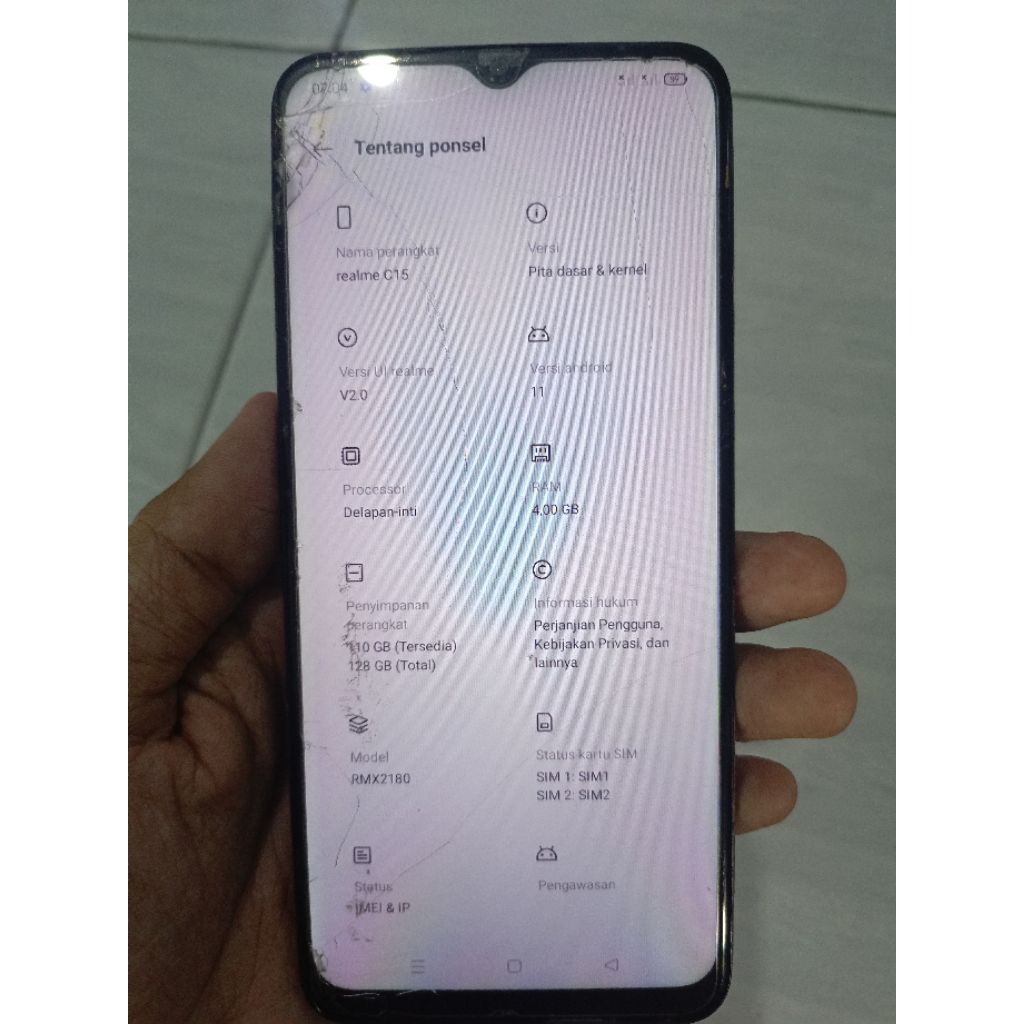 mesin realme c15 4/128 unit wifi only