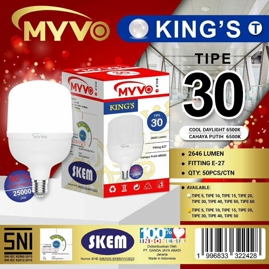 Lampu LED MYVO KING 30 WATT