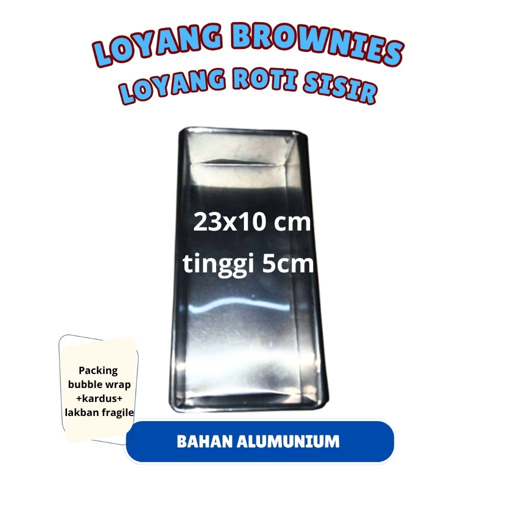 Loyang Kue Brownies Alumunium ukuran 23x10 tinggi 5cm/Loyang Kue Brownies/Loyang Roti Persegi Panjan