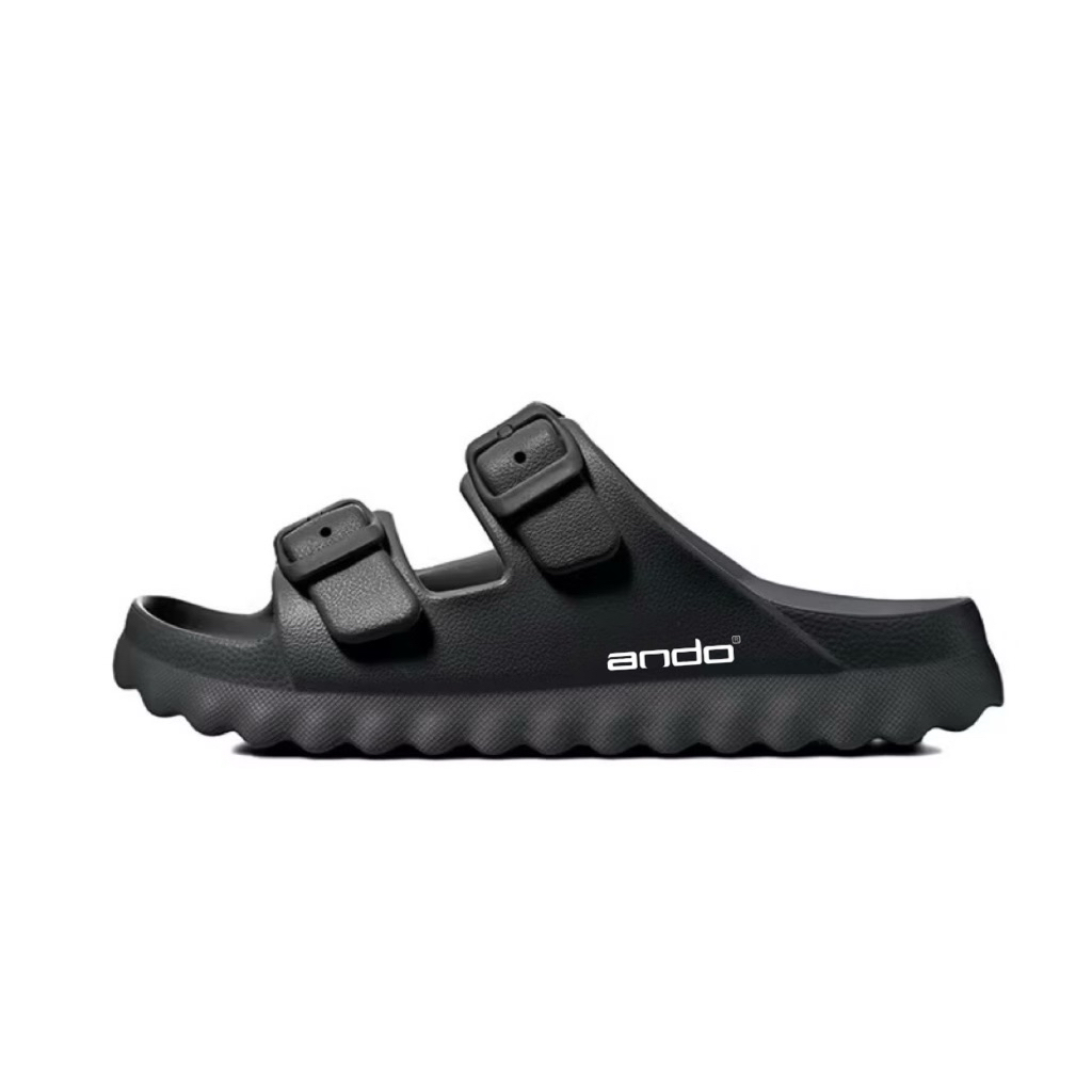 sandal slop ando full karet pria-wanita sandal slides ban dua kriting sandal slip-on anti licin in t