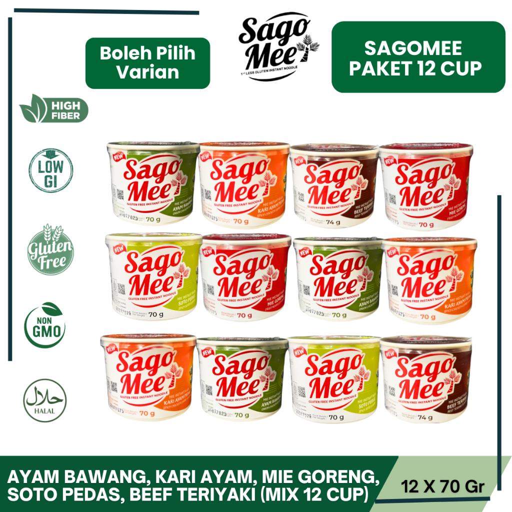 

PAKET 12 CUP SAGOMEE CUP (BOLEH PILIH VARIAN) MIE INSTAN GLUTEN FREE