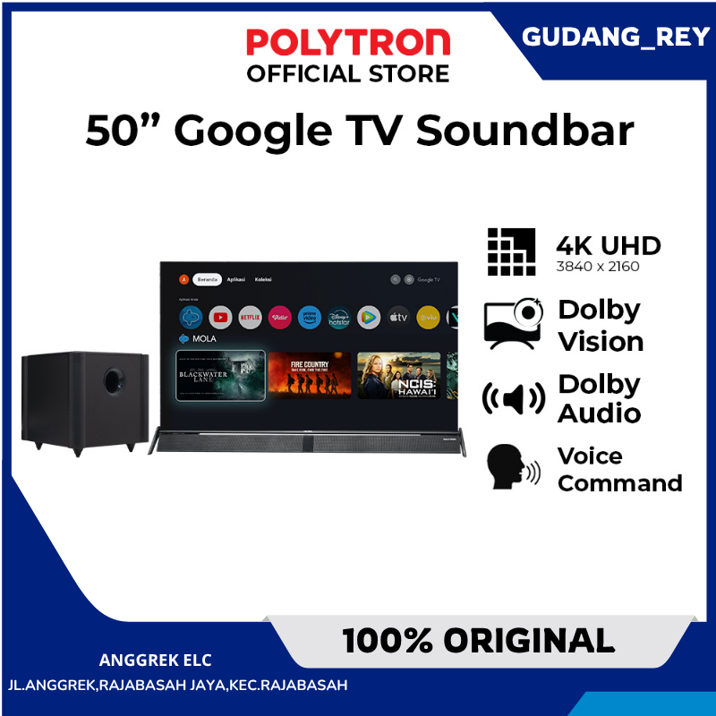 TV Polytron 50BUG5058 GOOGLE TV UHD GARANSI RESMI