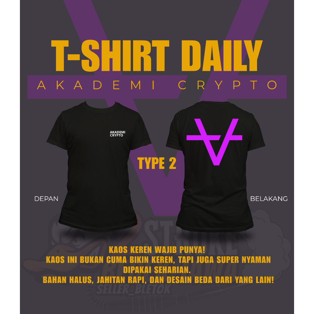 Kaos Akademi Crypto Original | Cocok untuk Komunitas & Trader