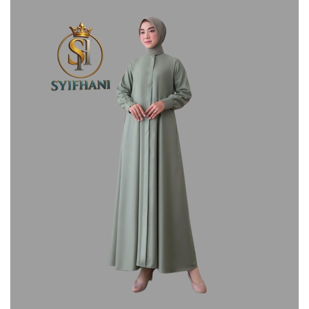 Syifhani - Gamis Madina Laura Polos Dan Simpel Bahan Katun Toyobo Variasi Warna Yang Banyak