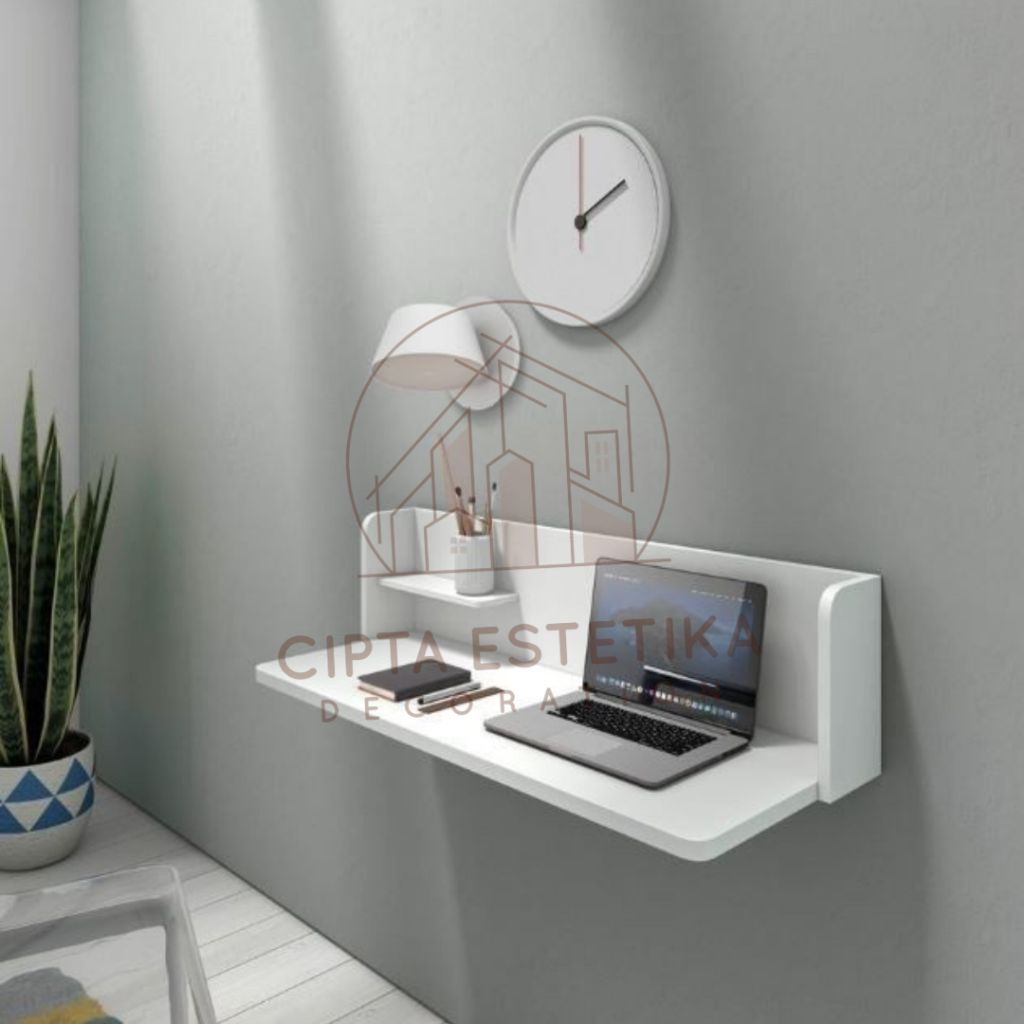 Meja dinding rak kerja laptop gantung minimalis Exsklusif Plywood 18mm [LOKAL100%] 120×40×30cm
