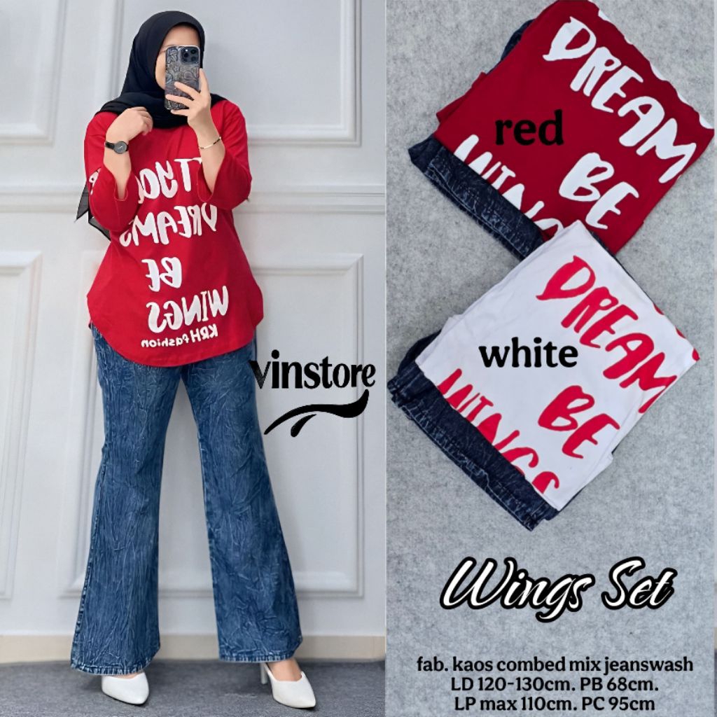 setelan celana wanita, setelan celana merah putih, set wanita ,jiso