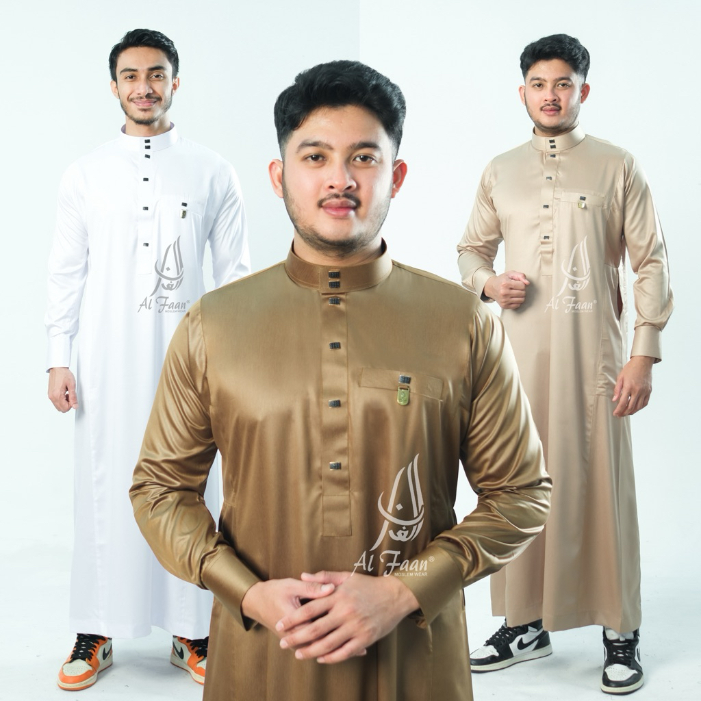 Jubah Gamis Pria Jubah slimfit polyester korea jubah pria muslim gamis alfaan busana muslim pria alf