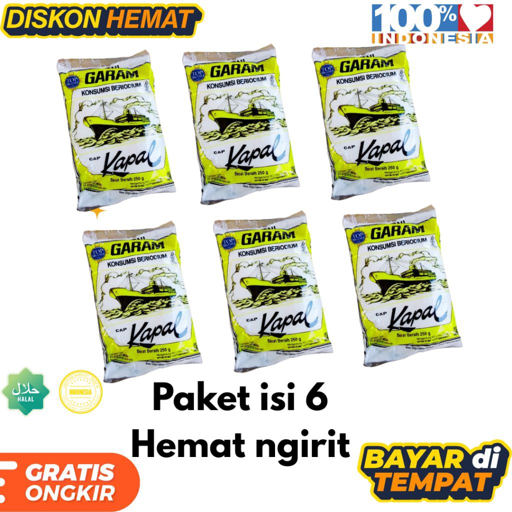 

Garam Dapur Beryodium 250 gr 6Pak Paling Murah
