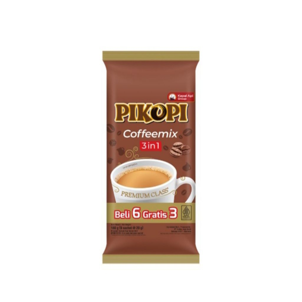 

Kopi Pikopi Coffemix 3in1 9 x 20 g , Pikopi Gula Aren 9 x 20 g