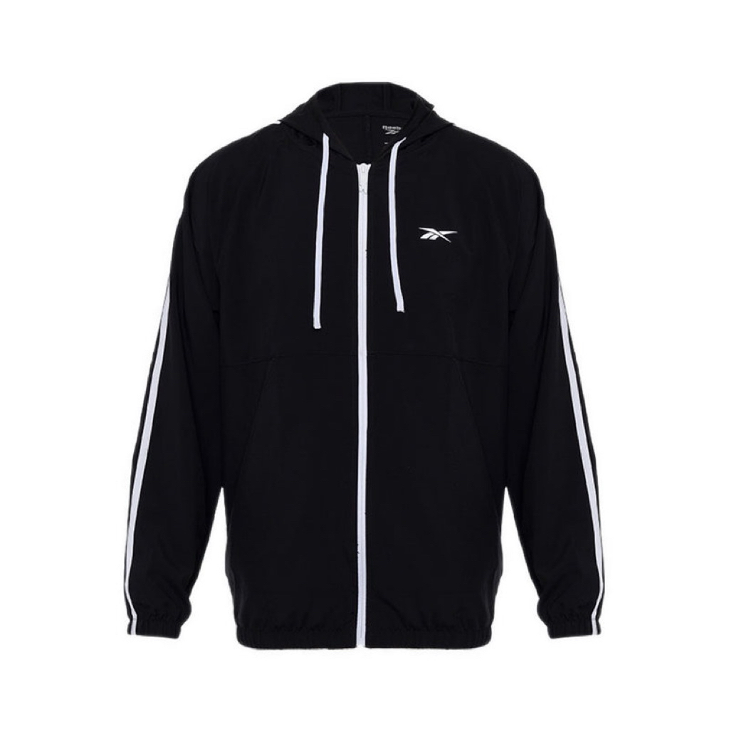 Jaket Hoodie Lari Running Pria REEBOK PERFORMANCE Hoodie Jacket ORIGINAL RESMI Hitam