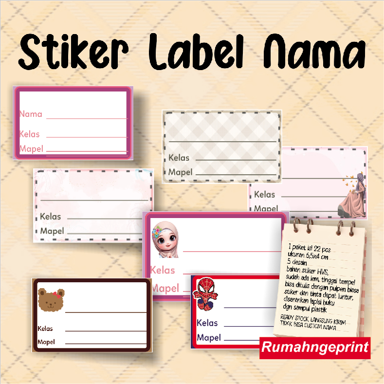 

Stiker Label Nama Buku Anak Aesthetic ({DOROMI)