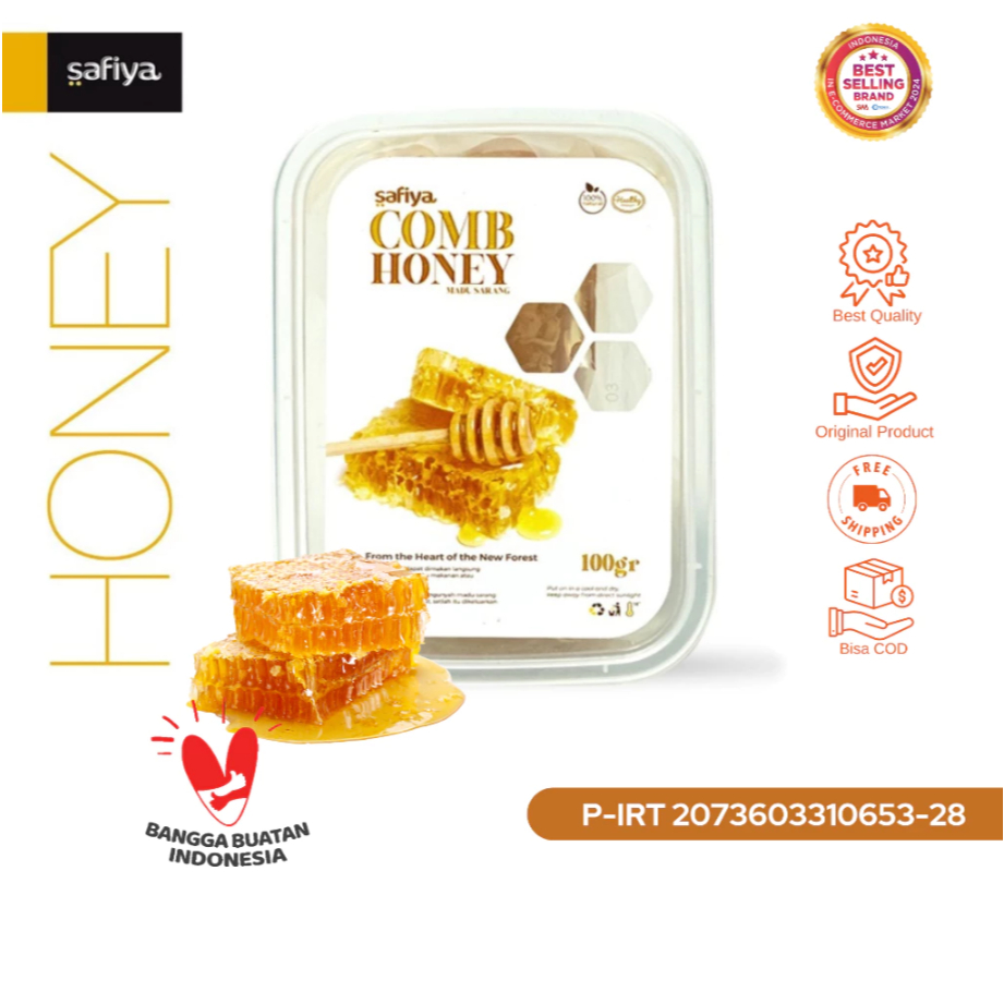 

Safiya Madu Sarang Asli 100 Gram Raw Honey Comb SnackRia