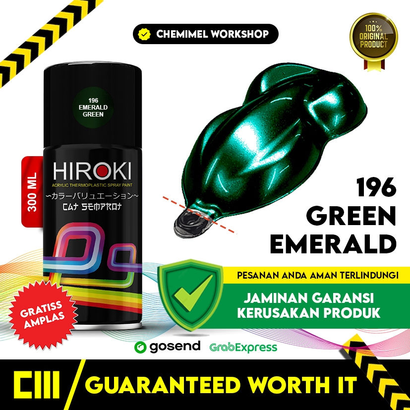 Hiroki Emerald Green 196 Cat Semprot Motor Metallic Green Emerald