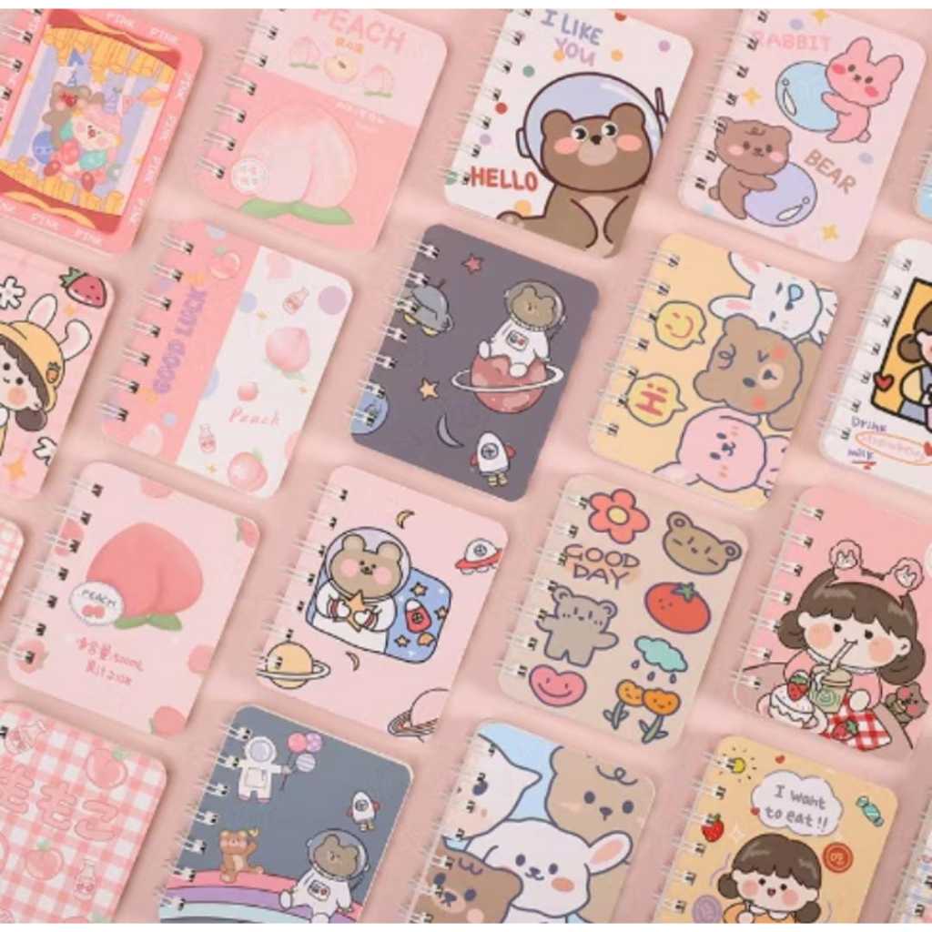 

Mini Notebook A7 Motif Lucu Buku Notebook Ring / Buku Catatan Kecil Ukuran A7