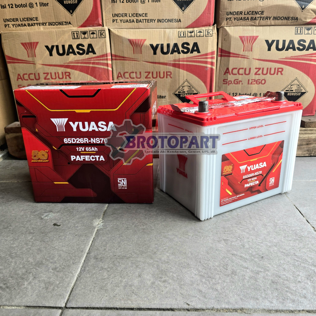 Aki Mobil YUASA NS70 65D26R Pafecta 12V 65Ah Aki basah original Yuasa