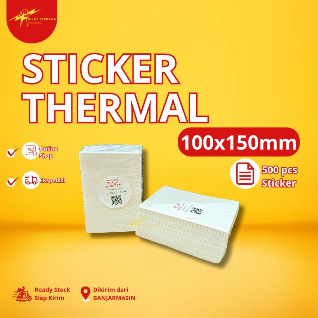 

KERTAS THERMAL STICKER LABEL STRUK 100 x 150 MM ISI 500 PCS [LIPAT]
