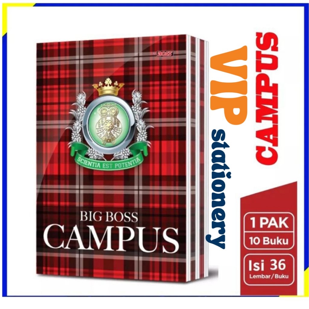

1 Pack (10 Buku) Big Boss Campus 36 Lembar / Buku Tulis Bigboss 36 Lembar Isi Buku 10 Buku/Pak