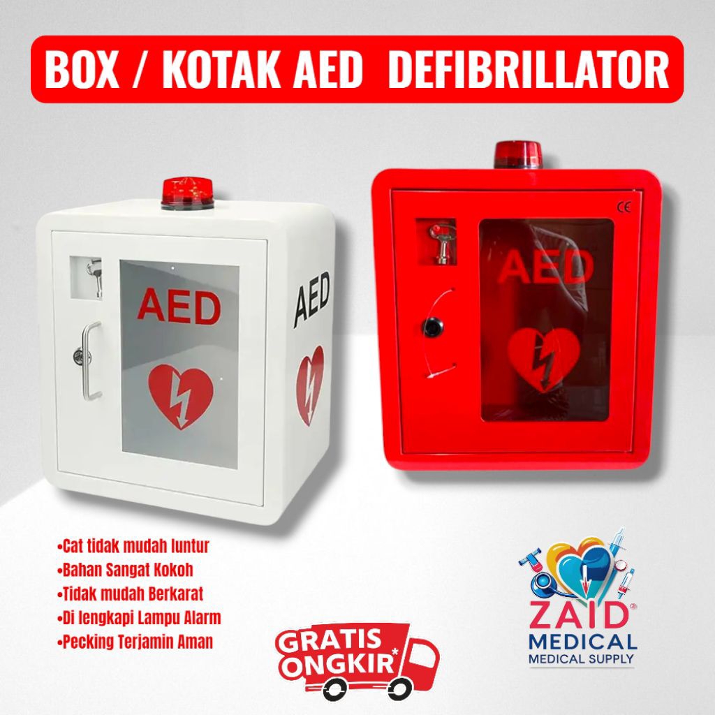 BOX AED / AED BOX/ KOTAK AED/ LEMARI AED DENGAN LAMPU ALARM