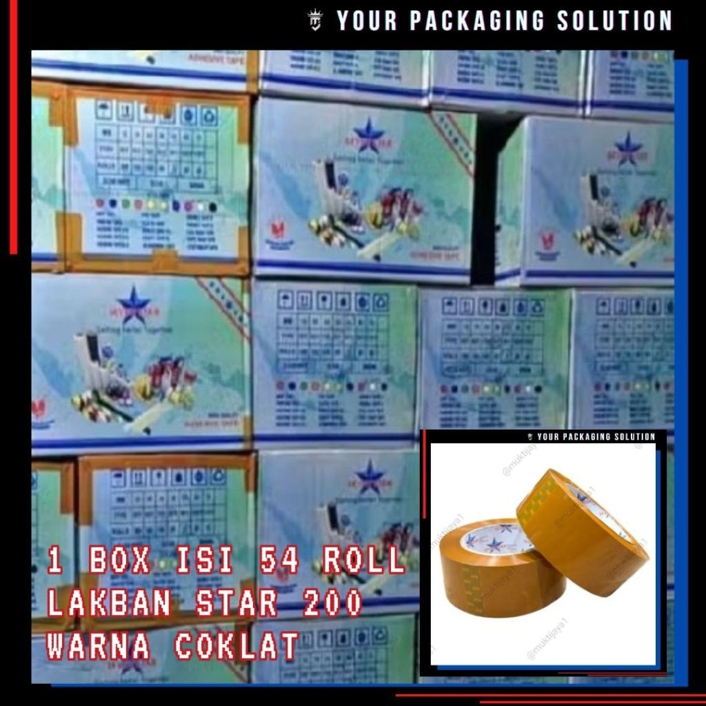 

1 BOX (54 ROLL) LAKBAN STAR 200