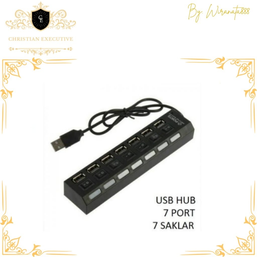 USB charger 7 port USB LED saklar power phone adapter