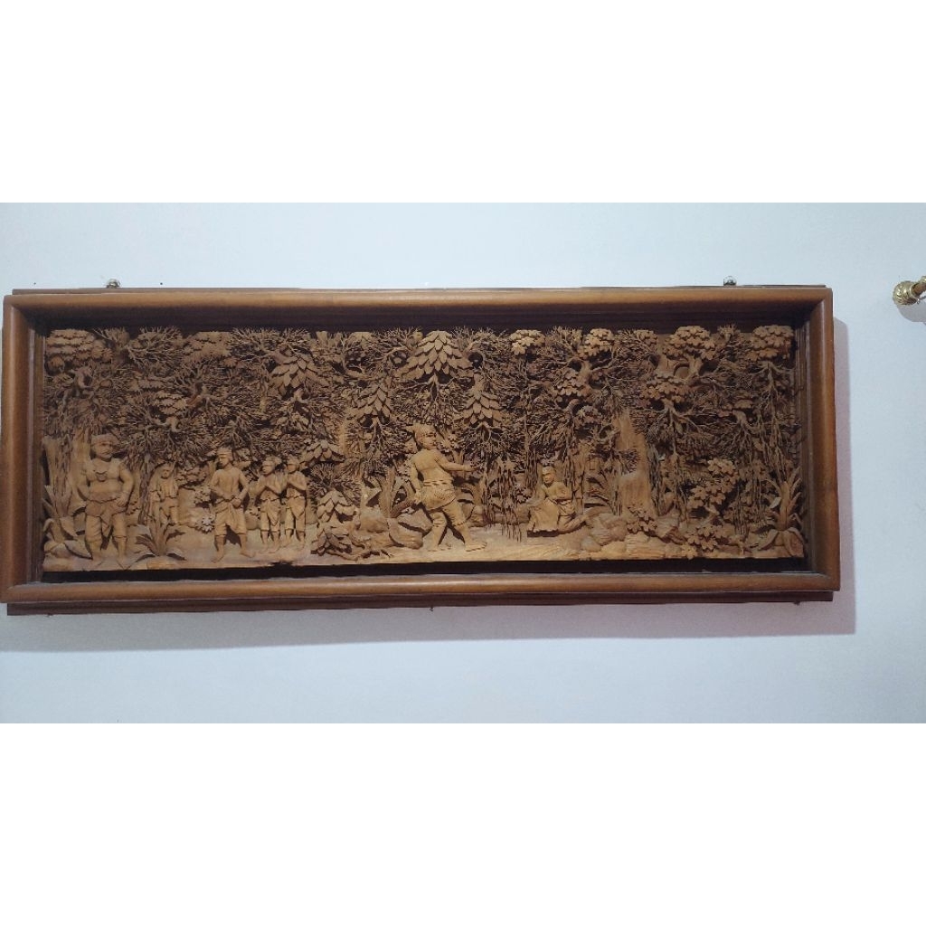 relief kayu jati asli / ukiran jati asli/ kaligrafi kayu jati asli