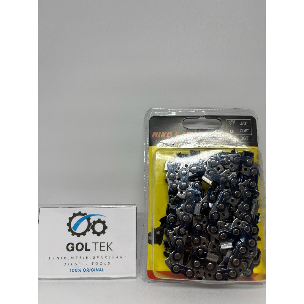 Rantai Potong NIKO SILEN, Sparepart mesin Chainsaw 38 mata 22"