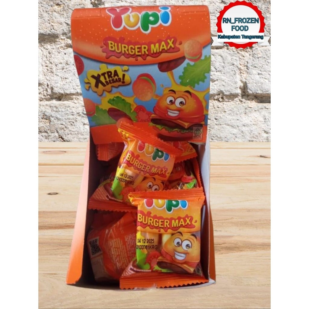 

PERMEN YUPI BURGER MAX KEMASAN 1 BOX ISI 12's