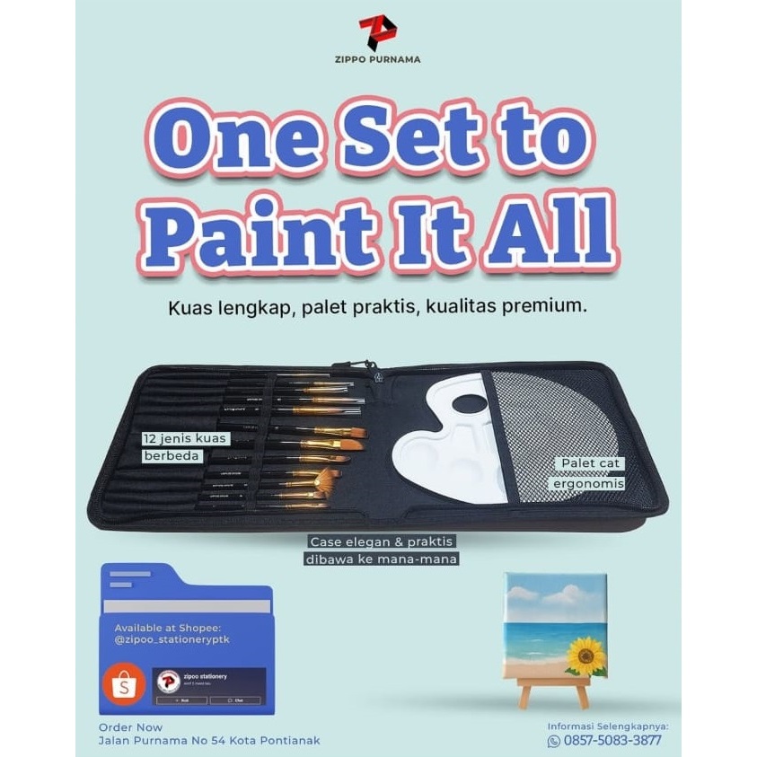 

One Set Kuas + Palet / Brush Set