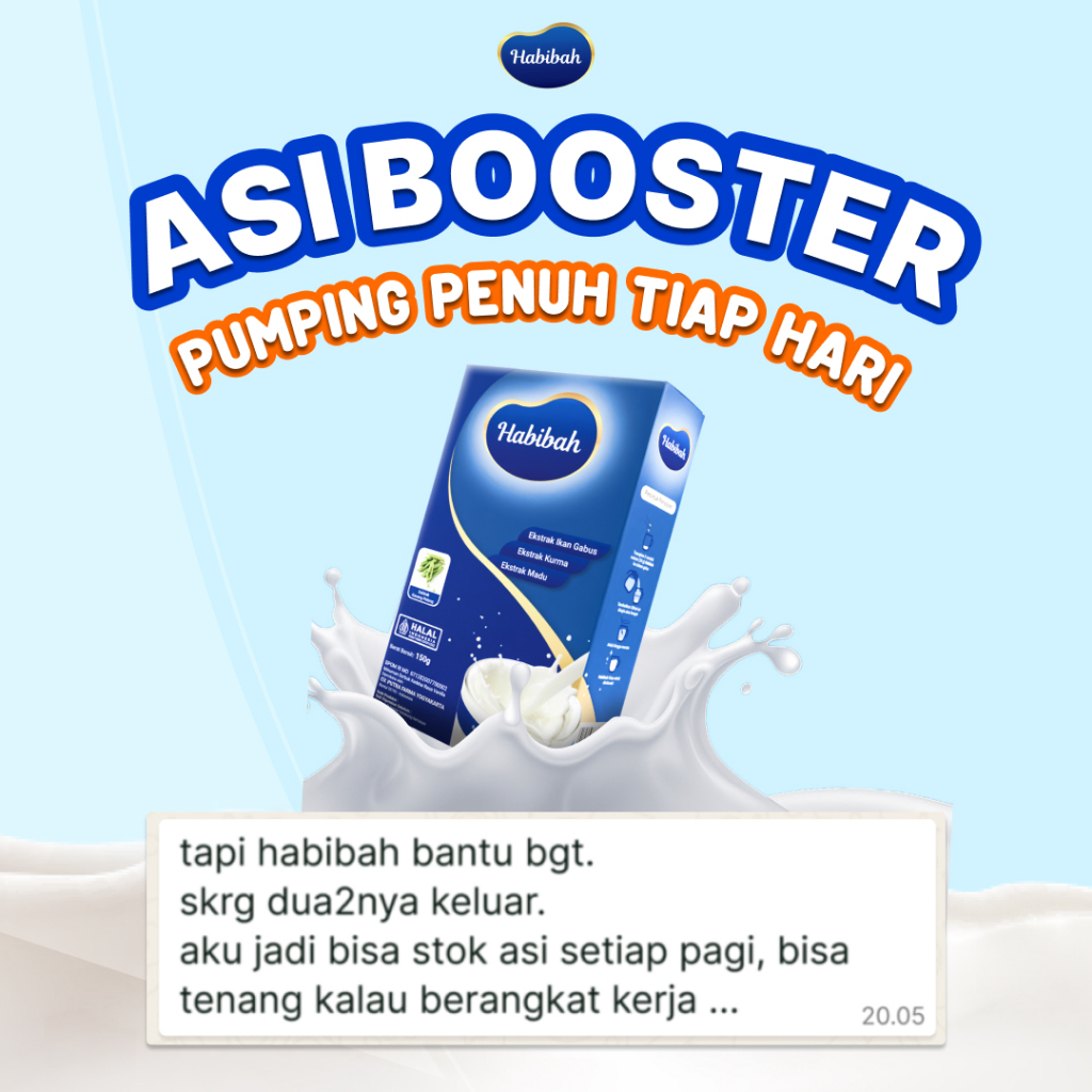 

HABIBAH - ASI Booster - Meningkatkan produksi ASI - Ekstrak Daun Kelor - Efektif bantu melancarkan ASI dalam 3–5 hari