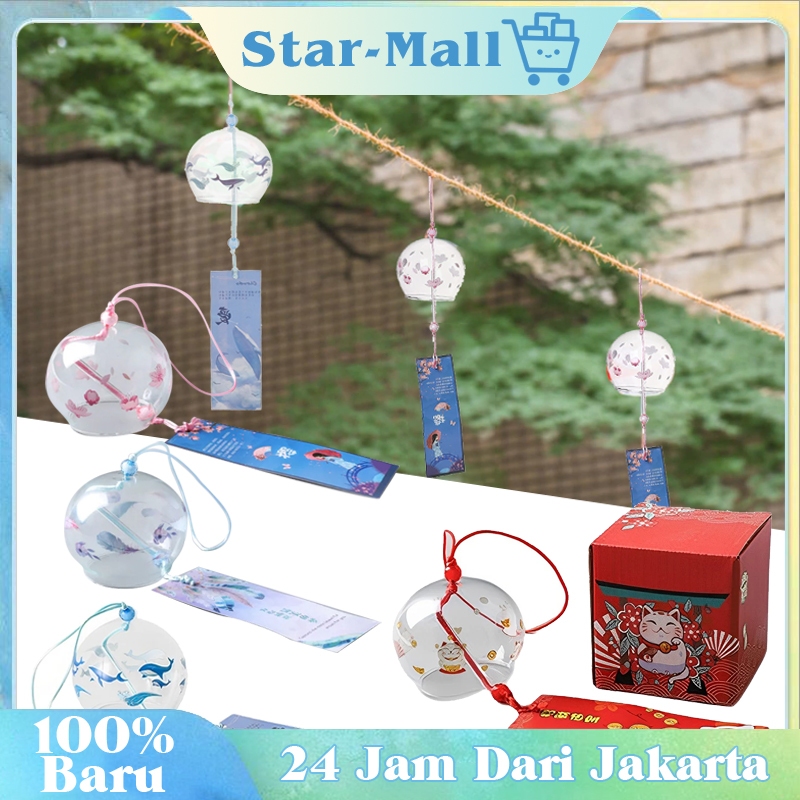 Lonceng Angin Pintu Glass Wind Chime Lonceng Angin Kecil Gantung Jepang