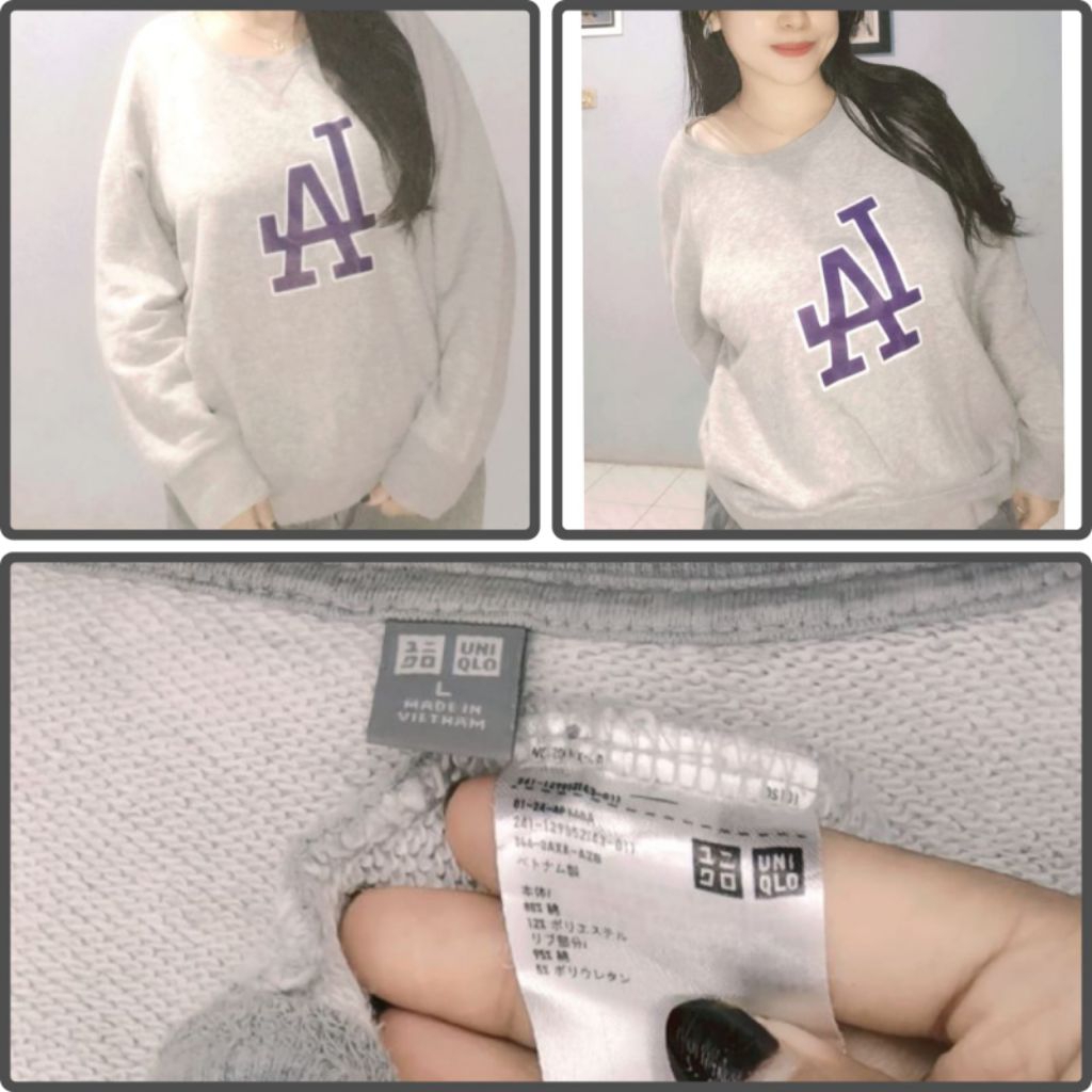 "Sweater Uniqlo LA Dodgers Ori | Crewneck Tebal Nyaman"